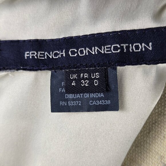 French Connection Size 4 Sequined Cocktail Dress White Cream Silver ¾ Sleeves - Picture 10 of 13